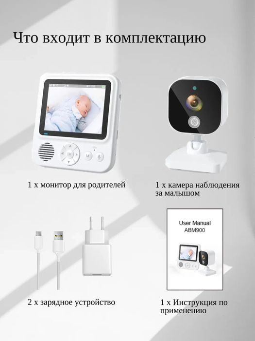 Умная и качественная видеоняня Baby monitor с камерой Доставка есть!