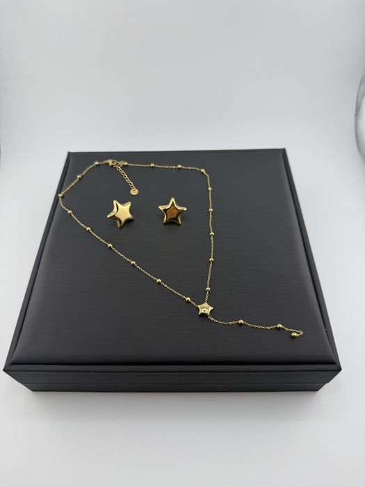 Set Nou otel inoxidabil placat cu aur de 14 k