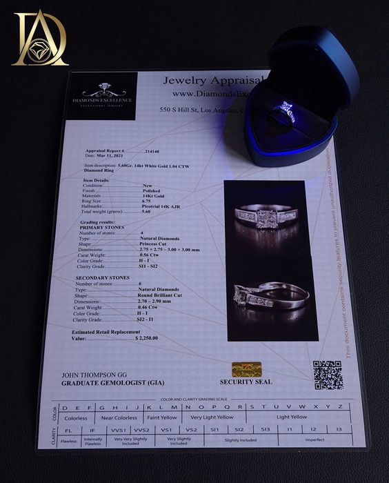 Нов Златен Пръстен с 1.04кт Естествени Диаманти