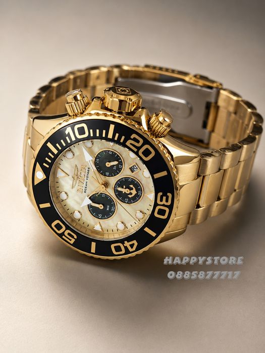 INVICTA Ocean Voyage Gold 52 mm, Инвикта нов мъжки часовник