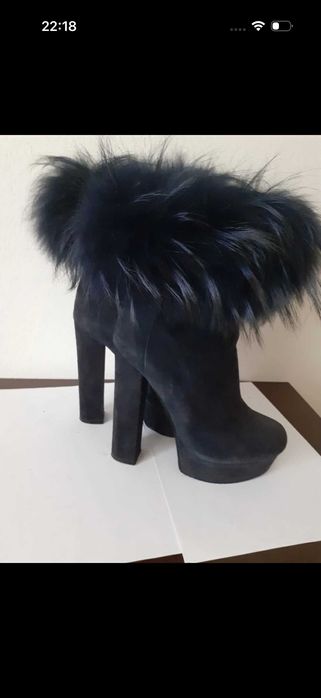 Botine piele si blana naturala