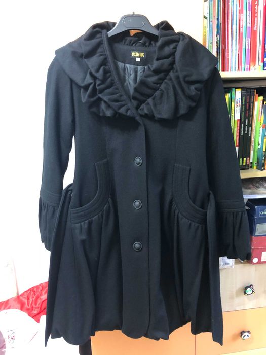 Haina dama eleganta, neagra, buclata, de Moda Lux + Cadou