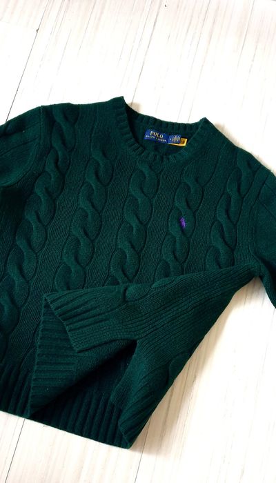 POLO Ralph Lauren Cable Wool / Cashmere Knit  M НОВО ОРИГИНАЛ  Пуловер