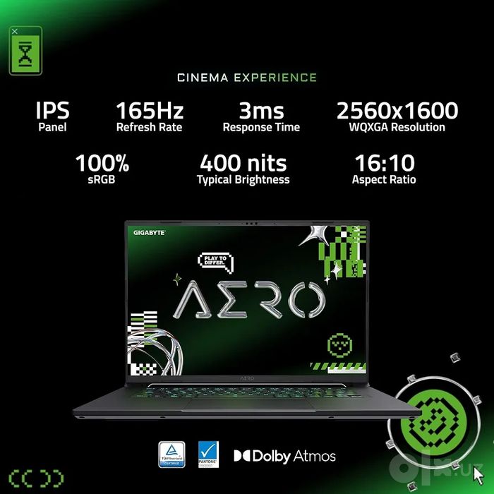 GIGABYTE AERO X16 QHD 165Hz AI Ryzen 7 350 16GB 512GB RTX 5070 8ГБ