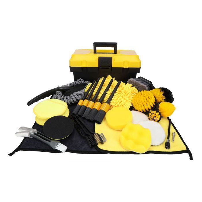 Set profesional pentru curatare auto detailing - 27 piese, perii, pens