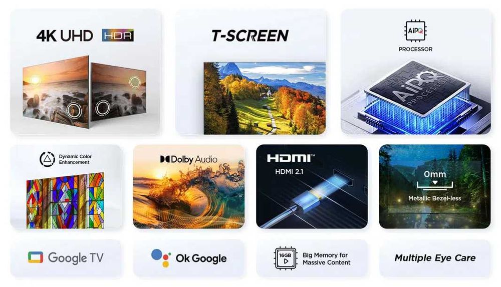 Miniled Телевизор TCL 4K Ultra HD + прошивка 10.000 Каналов + Dostavka