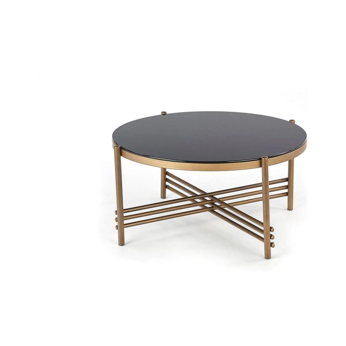 Masuta Living/receptie 80x80 - blat sticlat/metal