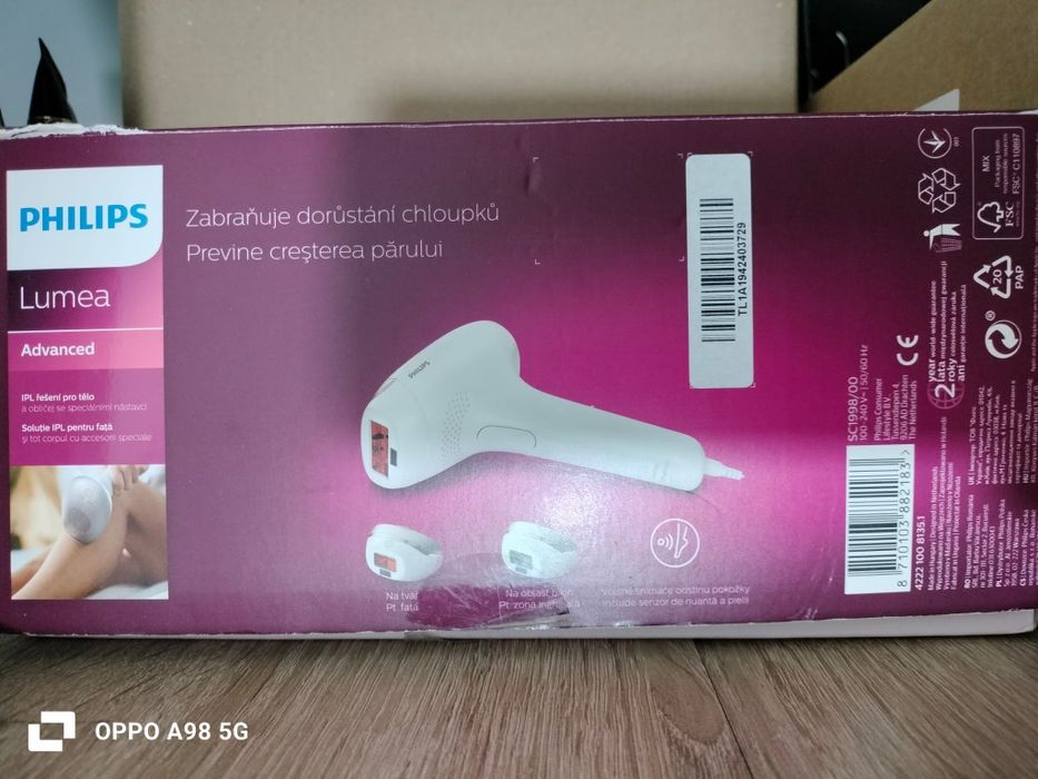 Epilator IPL Philips Lumea SC1998/00, 250.000 impulsuri