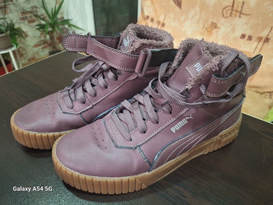 Зимни високи кецове Пума естествена кожа