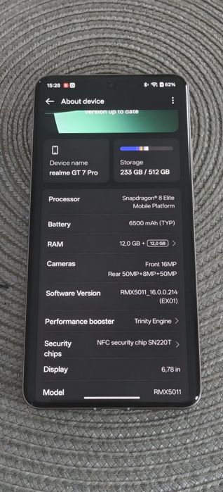 RealRealme GT 7 Pro 12GB RAM, 512GB, 6500 mAh