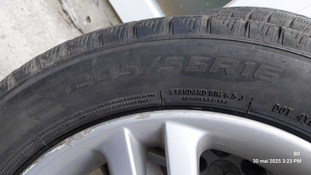 Vând 4 roți R16,  5x114,3 - Mitsubishi 205/55 R16 Jante BORBEIT