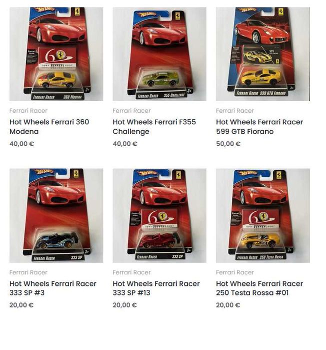 Метални колички Hot Wheels Premium, RLC и Ferrari Racer