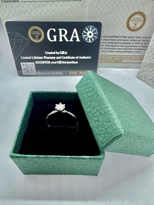 Сребърен пръстен с мойсанит (Диамант) 0.5 карата