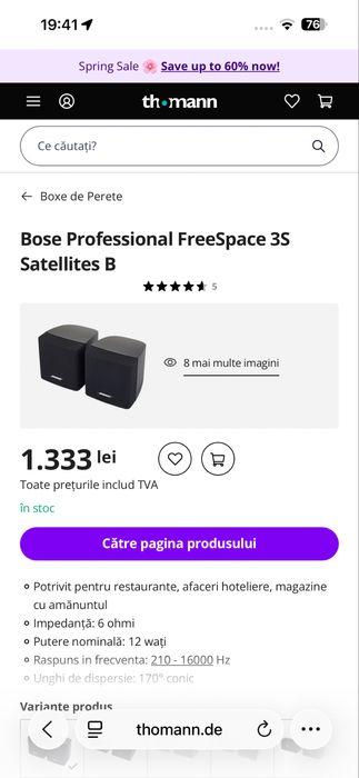 Sistem audio Bose Freespace 3! REZERVAT!