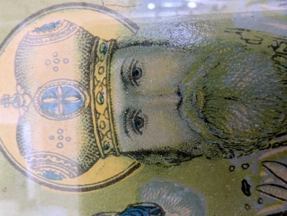 Icoana vintage cromolitografie, 1945