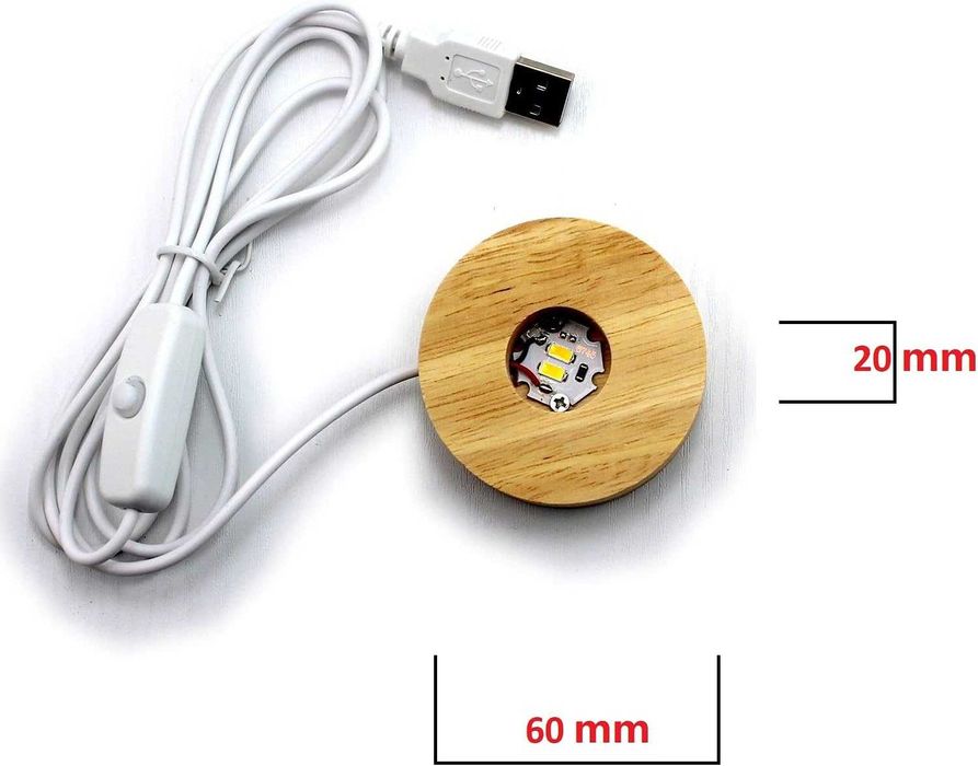 UANHEN 3D нощна лампа с кристална топка във формата на луна