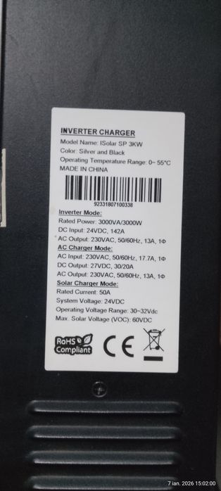 4 Panouri + invertor de 3 kw