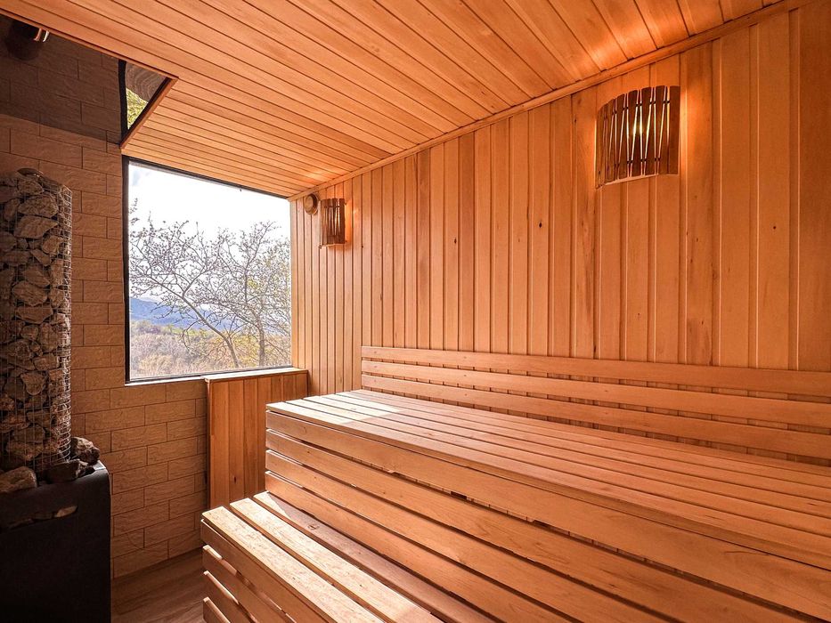 Глэмпинг в горах / Домик Афрейм / Баня