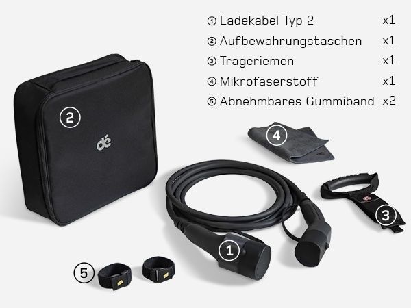 dé Кабел за зареждане на електромобили Тип 2, 22 kW, 10м, 32A