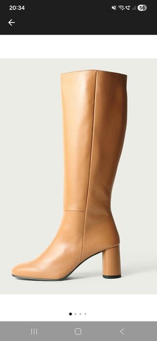 Cizme lungi până la genunchi din piele Queen, Caramel, mărimea 38