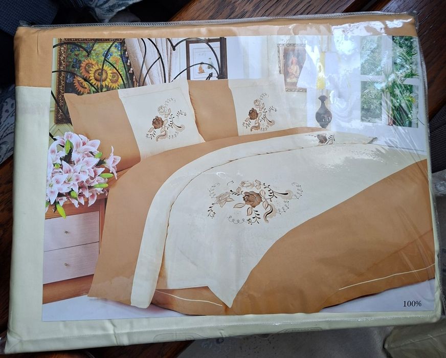Lenjerii pat în nuante de galben Extra King Size