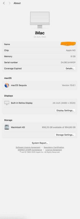 Apple iMac Retina 4.5K M1 / 1TB / Silver