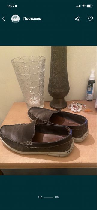 Clarks. Мокасины кожаные. Размер 41