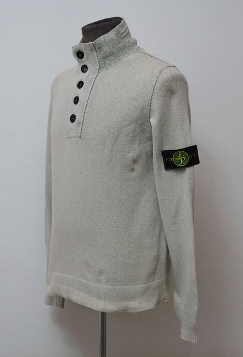 Pulover Stone Island gri inchidere 3/4 marimea M