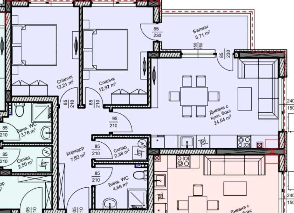 Продава се Тристаен апартамент в Велико Търново, Зона Б - 93 кв.м за 1053 €/кв.м - Снимка #5