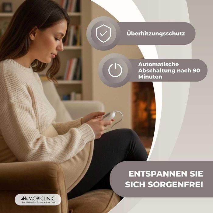 Mobiclinic, Електрическа нагревателна възглавница за врата, Много ниска консумация на енергия, 3 температурни нива