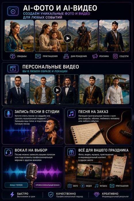 Фото • Видео •  Музыка • AI
