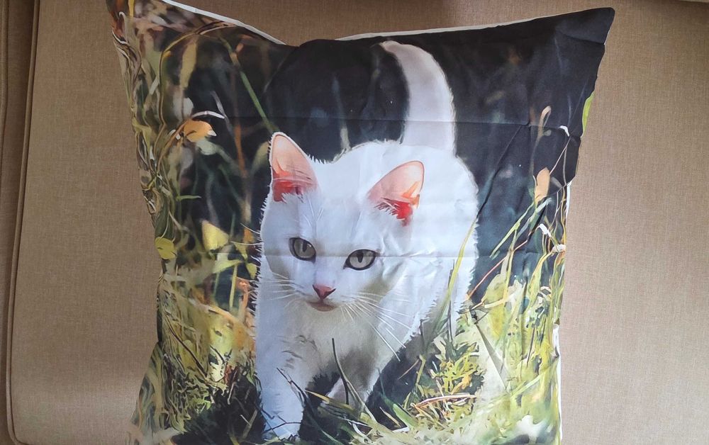 Set huse decorative pentru perne, model cu pisici,  50X50 cm