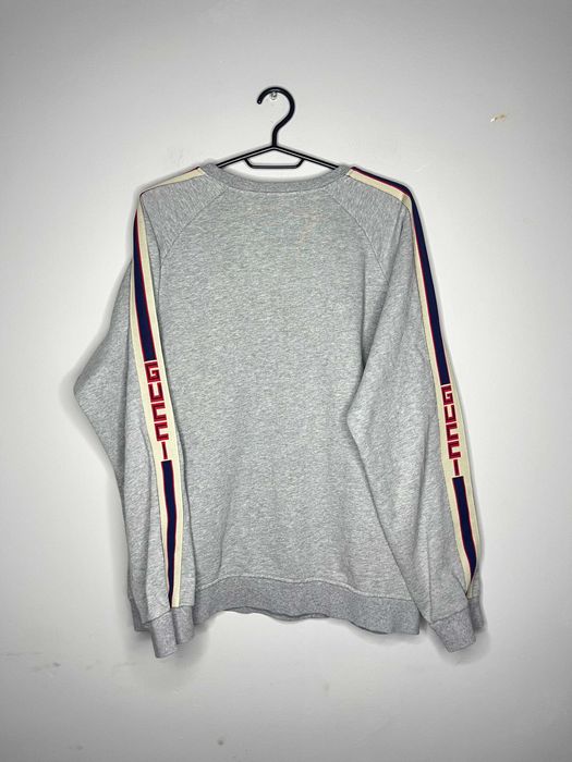Gucci Stripes Logo 2010s Web-Detail Crewneck Sweatshirt Мъжка Блуза