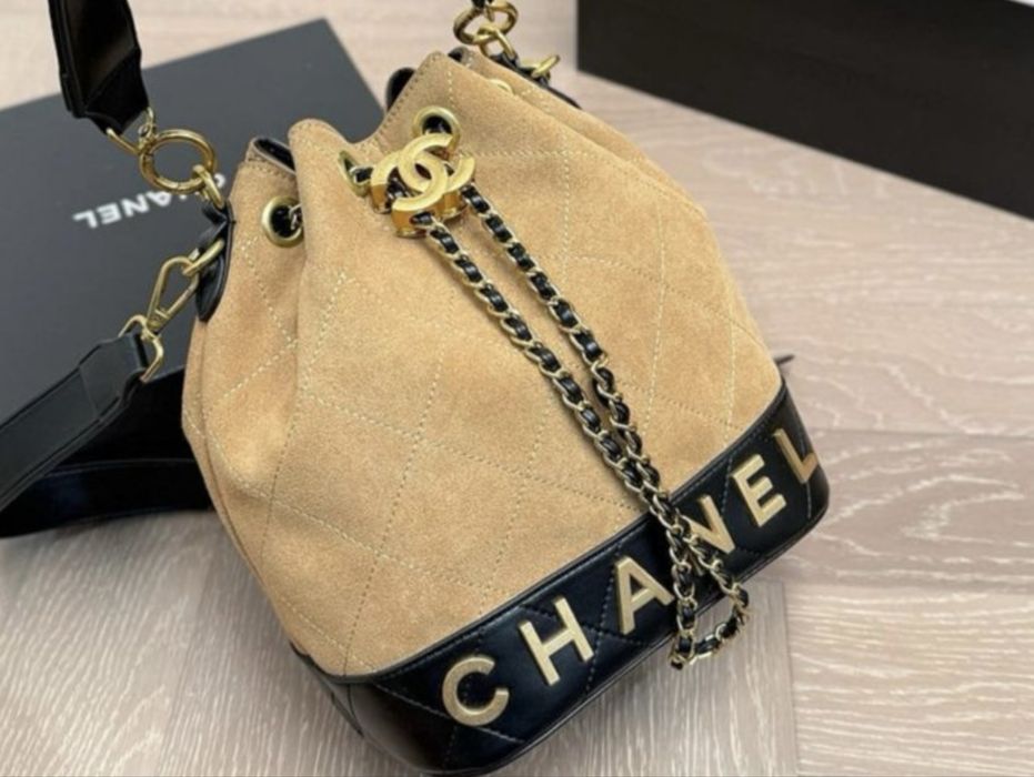 Geantă Designer, bej cu negru, nouă