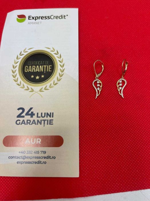 (Ag43) Cercei aur 14k 1.92gr B3668 2 Ani Garantie!