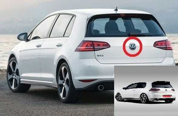 задна емблема сива хром за VW Golf 7 MK7 110mm