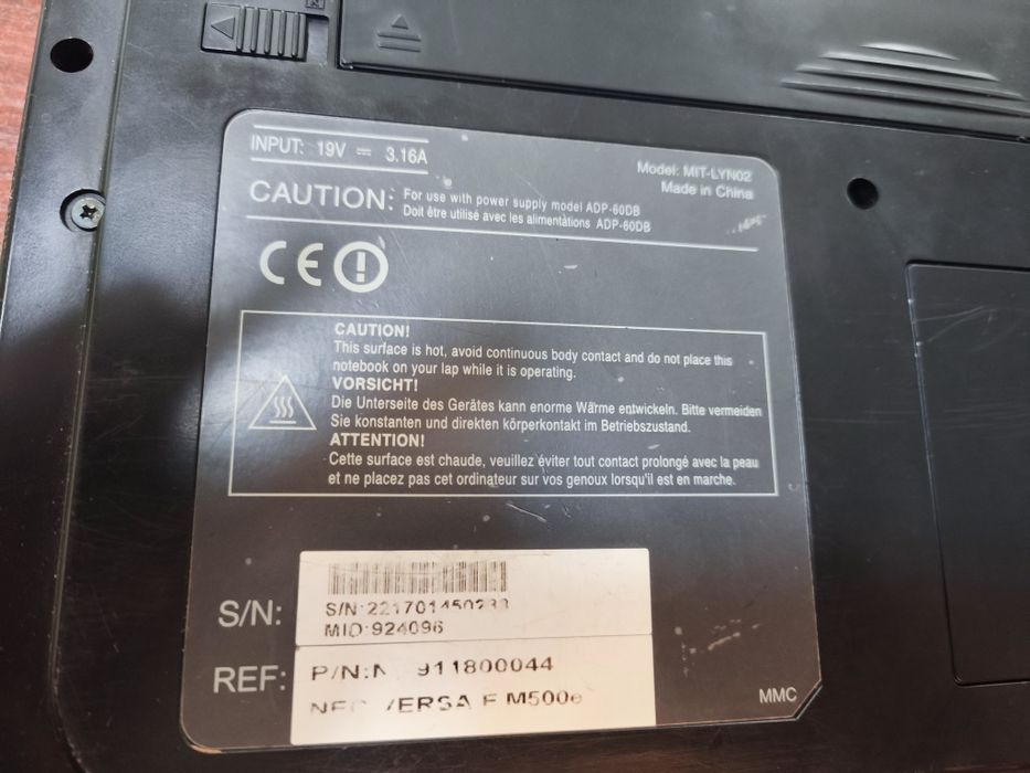 Ноутбук nec versa M500e