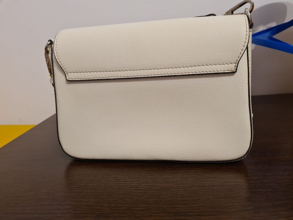 Geanta de piele alba crossbody