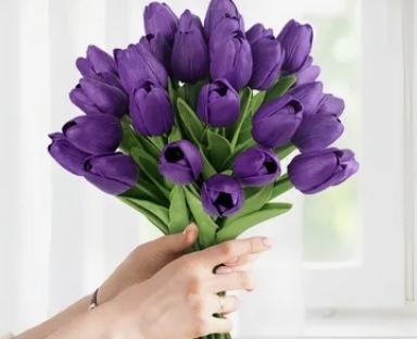 Цветы тюльпаны искусственные фиолетовые