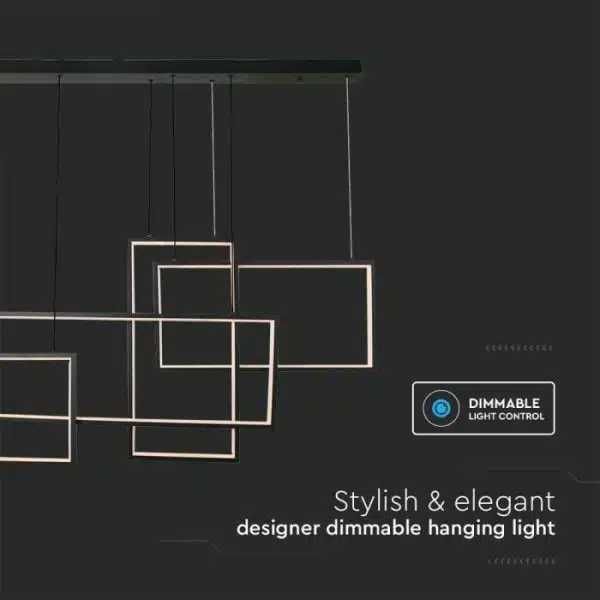 LED Осветител Висящ 120x50x60CM ЧЕРНО ТЯЛО 3000K