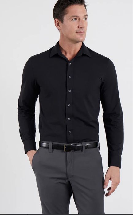 Черна мъжка риза размер M