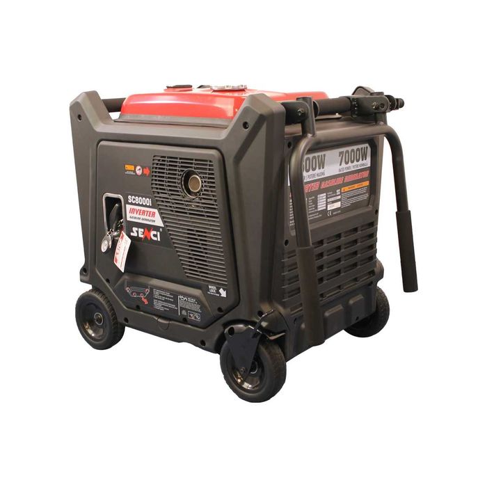 Generator de curent digital de tip inverter SENCI SC8000iE putere maxima 7.5 kW 230V pornire electrica insonorizat, benzina, cu ATS