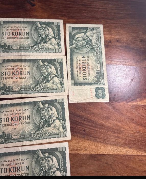 Lot 6 bancnote istorice Cehoslovacia 1961