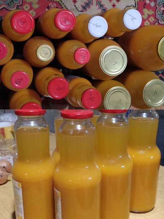 Сок тыквенный с яблоками и курагой. Домашний.