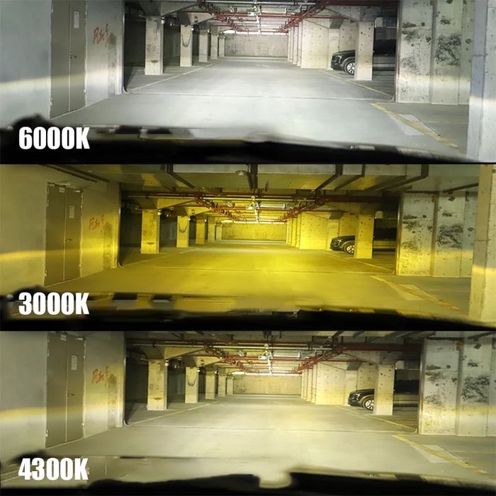 Led trei culori H7 3000K 4300k 6000k galben alb 130W Skoda VW Kia