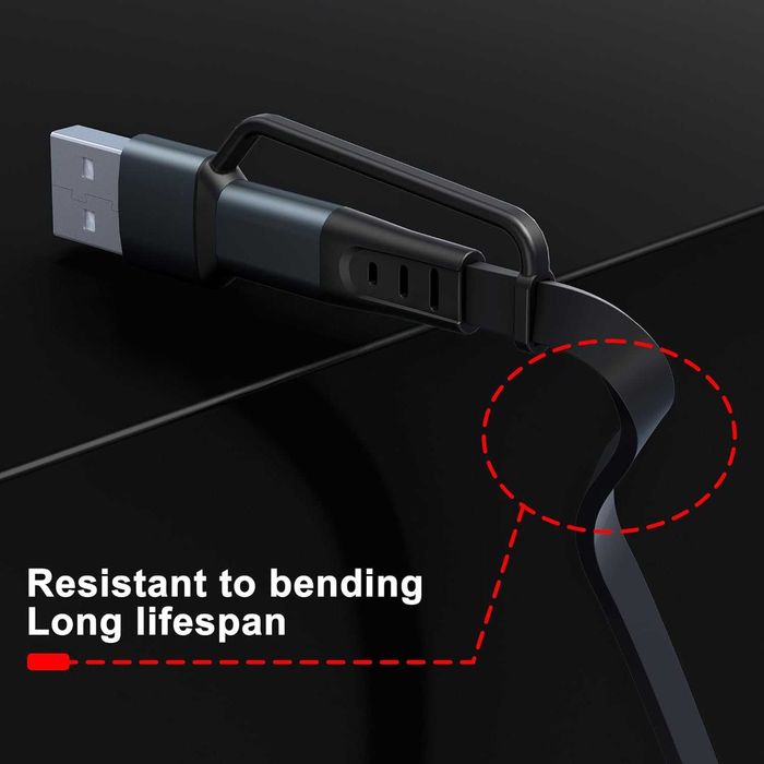 4 в 2 USB C/A прибиращ се кабел за бързо зареждане, 100 W, MFi