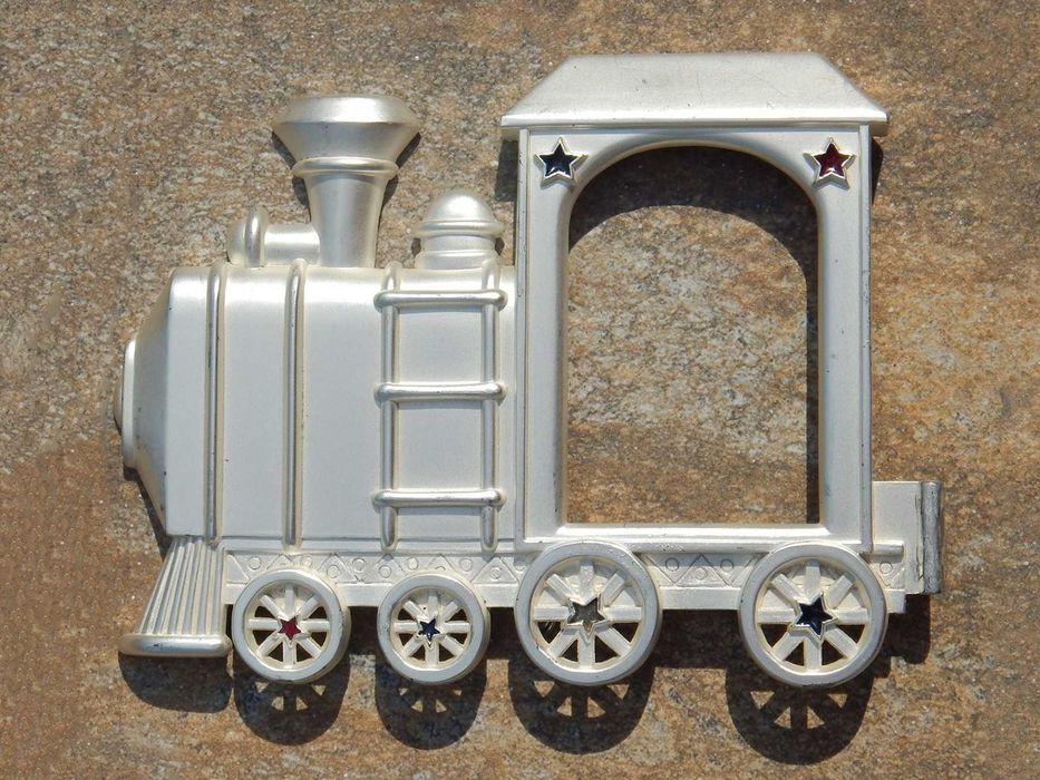 Rama pentru fotografii locomotiva tren cu aburi metalica uzata
