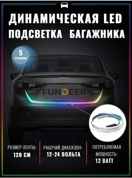Динамическая  LED подсветка багажника