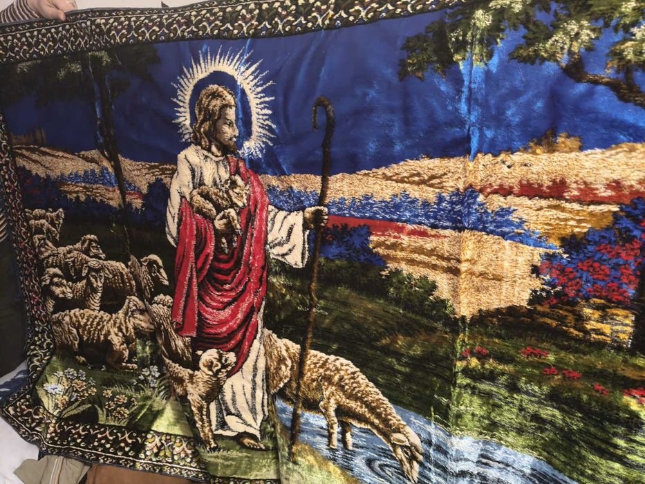 Carpeta cu Isus pastor in stare impecabila - 1970
