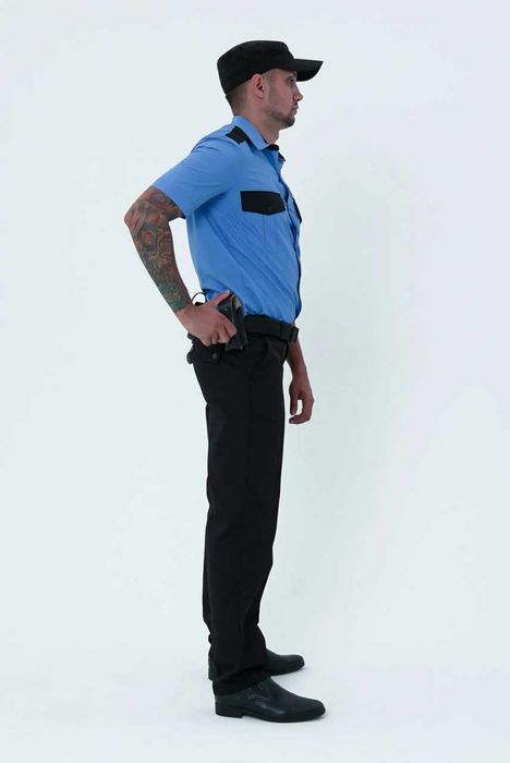 Рубашка охрана короткий рукав черная и голубого цвета на заказ